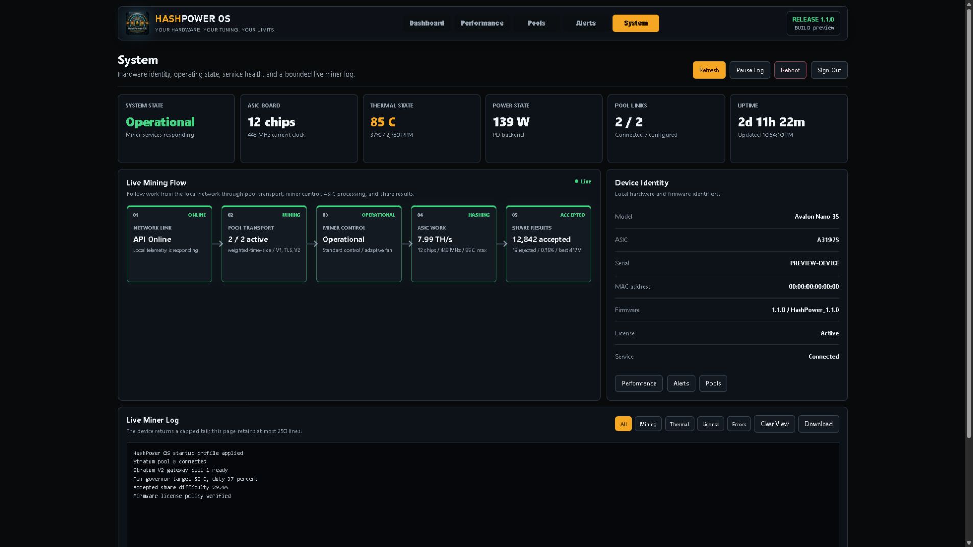 Live Mining Flow screenshot